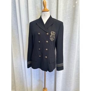 MONDI The Company Black Wool Crested Captains Jacket